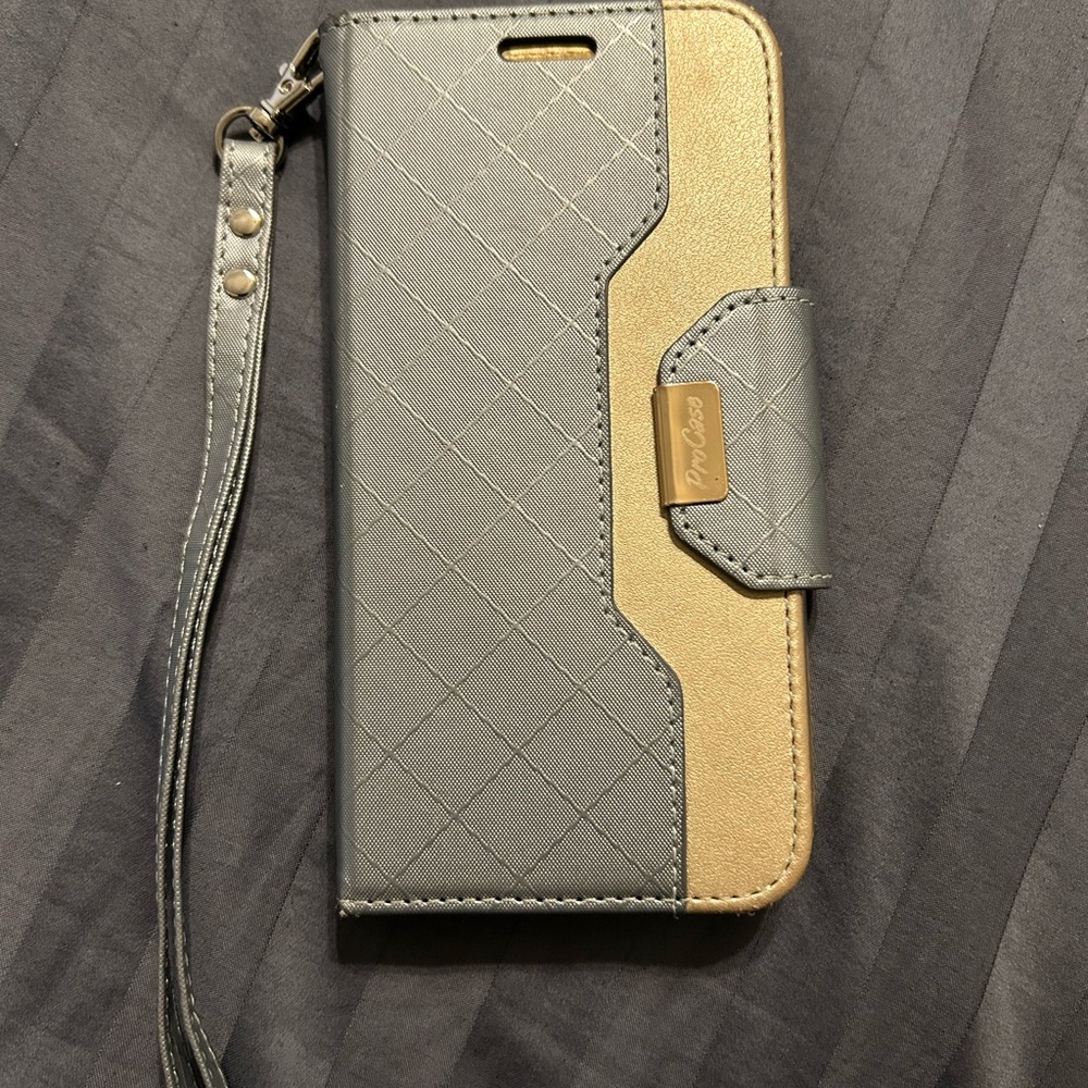 Elegant Silver and Gold iPhone Wallet Case